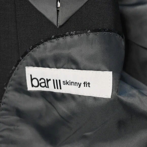 Bar III 42R 32x32 Gray Skinny Fit Mens Jacket Pants Suit